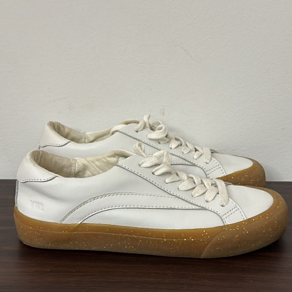 MWL Madewell Sidewalk Low Leather Glitter Gum Sole Sneakers Sz 5